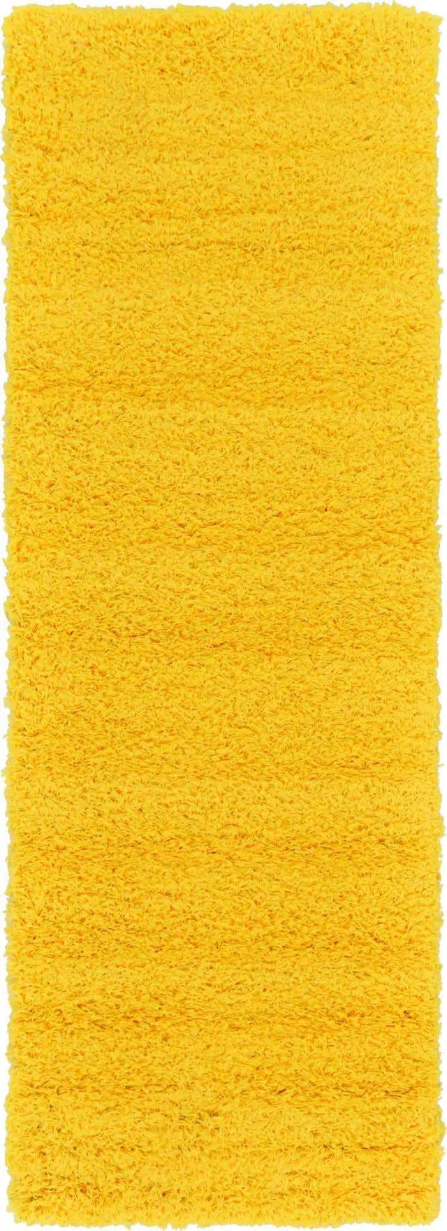 Tuscan Sun Yellow 2' x 6' 5 Solid Shag Runner Area Rug Thick Soft Touch Fluffy & Plush Shaggy Pile