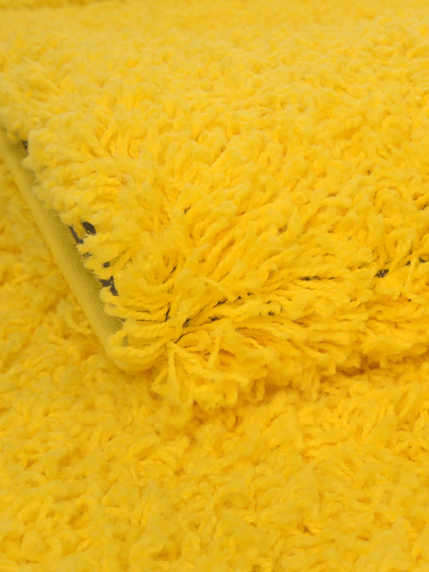 Tuscan Sun Yellow 5' 3 x 5' 3 Solid Shag Round Area Rug Thick Soft Touch Fluffy & Plush Shaggy Pile Durable Minimalist Carpet for Classic Interior Design for Sale at Rug Engine