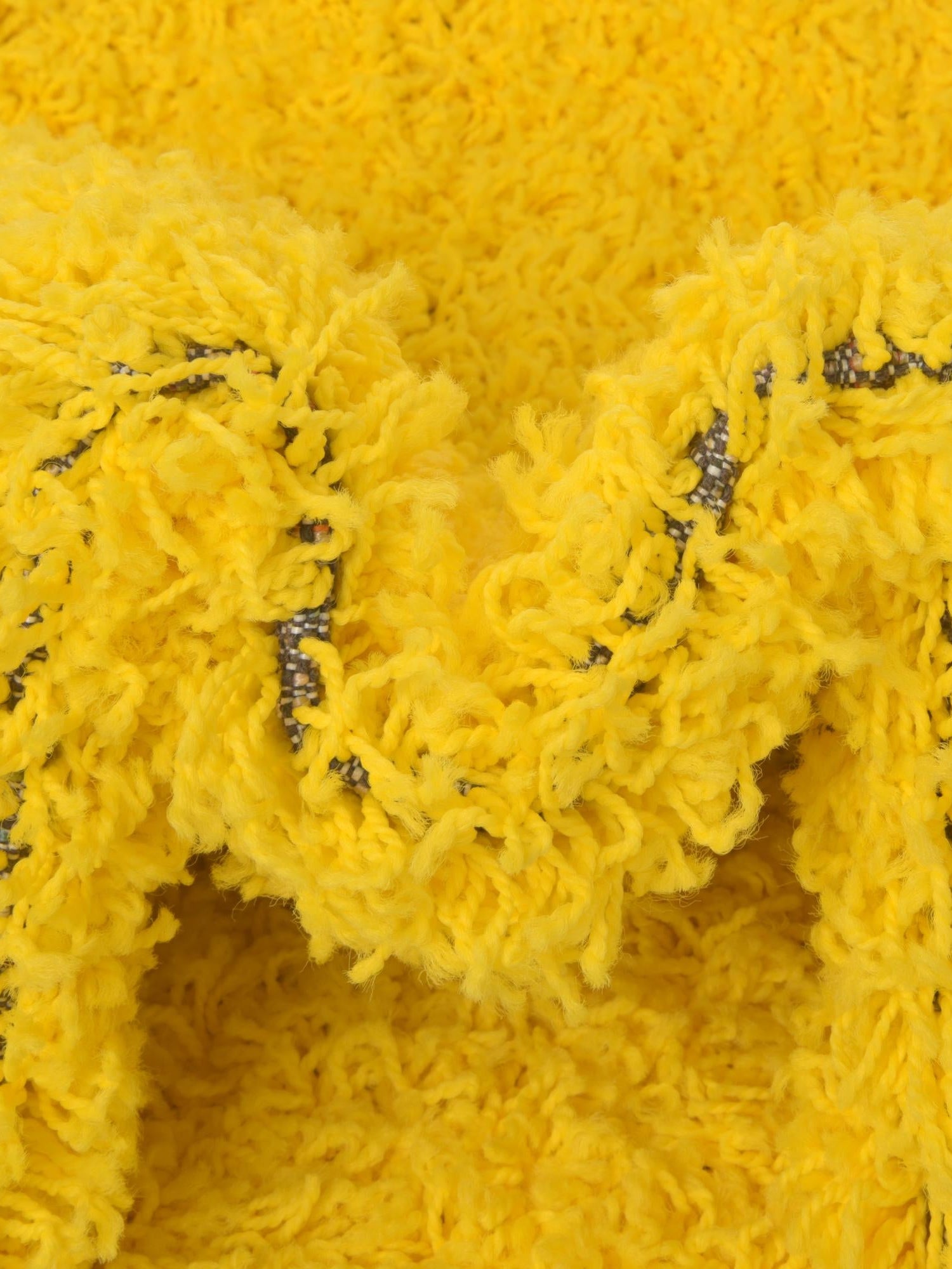 Tuscan Sun Yellow 4' 1 x 4' 1 Solid Shag Round Area Rug Thick Soft Touch Fluffy & Plush Shaggy Pile