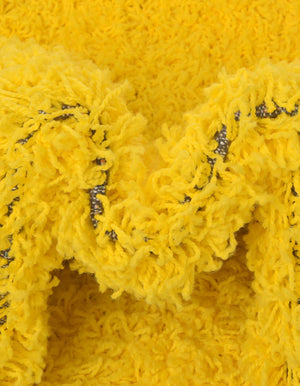 Tuscan Sun Yellow 4' 1 x 4' 1 Solid Shag Round Area Rug Thick Soft Touch Fluffy & Plush Shaggy Pile