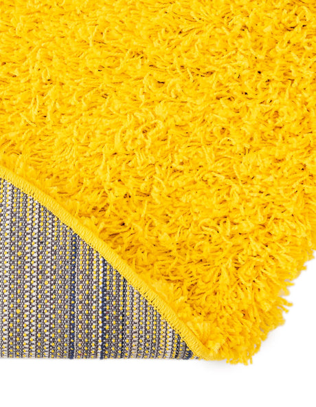 Tuscan Sun Yellow 4' 1 x 4' 1 Solid Shag Round Area Rug Thick Soft Touch Fluffy & Plush Shaggy Pile
