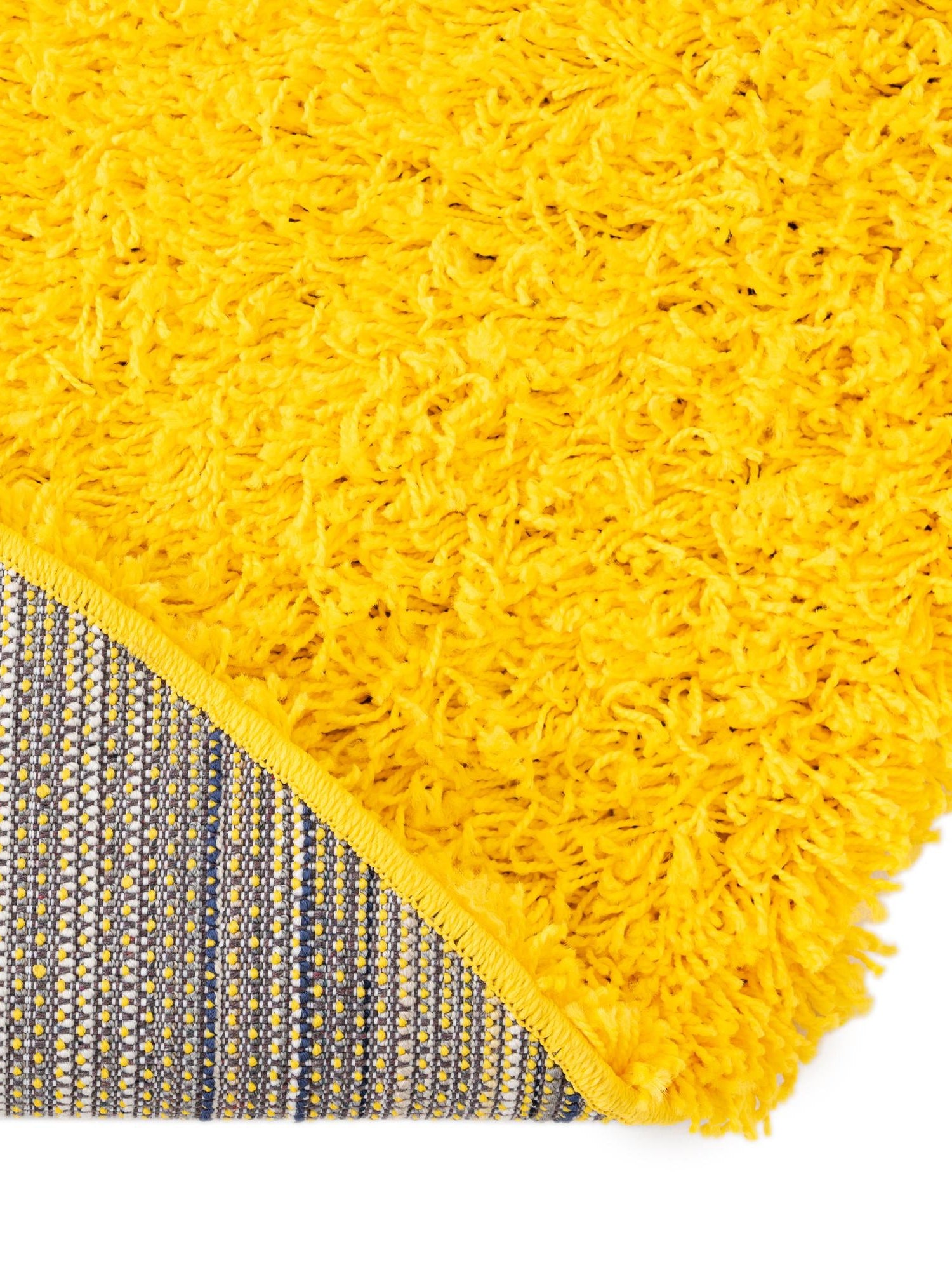 Tuscan Sun Yellow 3' 1 x 3' 1 Solid Shag Round Area Rug Thick Soft Touch Fluffy & Plush Shaggy Pile