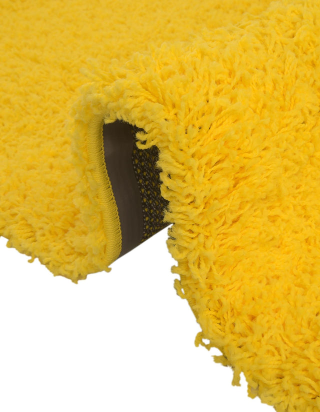 Tuscan Sun Yellow 4' 1 x 4' 1 Solid Shag Round Area Rug Thick Soft Touch Fluffy & Plush Shaggy Pile