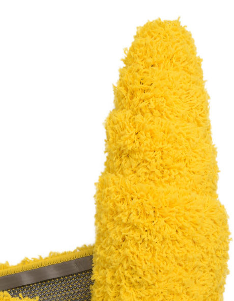 Tuscan Sun Yellow 4' 1 x 4' 1 Solid Shag Round Area Rug Thick Soft Touch Fluffy & Plush Shaggy Pile