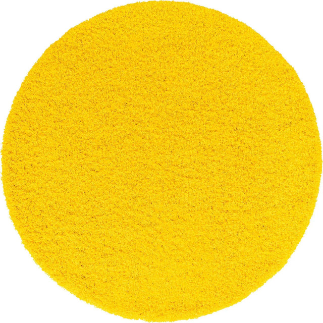 Tuscan Sun Yellow 6' 1 x 6' 1 Solid Shag Round Area Rug Thick Soft Touch Fluffy & Plush Shaggy Pile