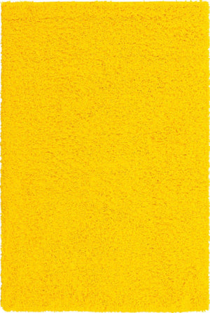 Tuscan Sun Yellow 4' 1 x 6' 1 Solid Shag Rectangle Area Rug Thick Soft Touch Fluffy & Plush Shaggy Pile