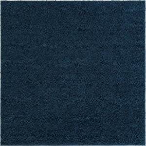 Sapphire Blue 8' x 8' Solid Shag Square Rug