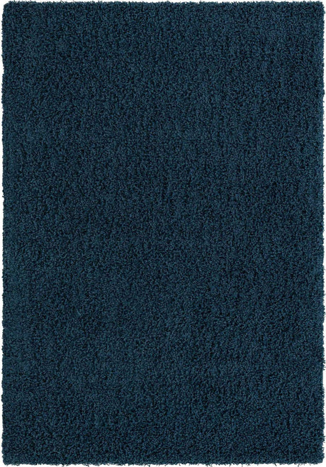 Sapphire Blue 6' 1 x 9' Solid Shag Rectangle Area Rug Thick Soft Touch Fluffy & Plush Shaggy Pile