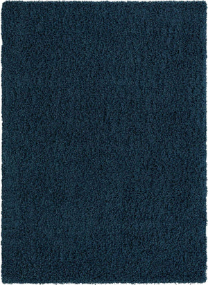 Sapphire Blue 7' 1 x 10' Solid Shag Rectangle Area Rug Thick Soft Touch Fluffy & Plush Shaggy Pile