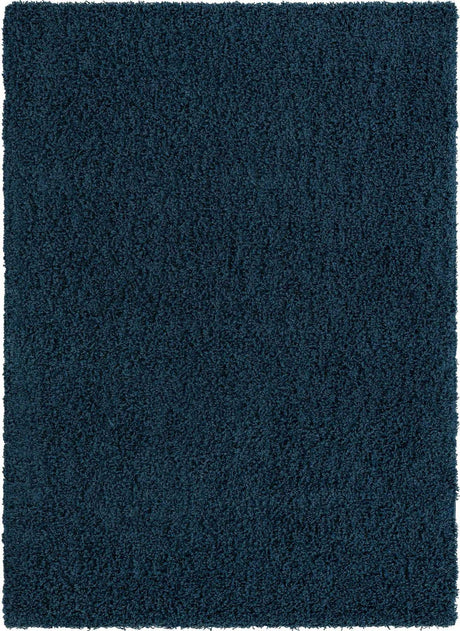 Sapphire Blue 7' 1 x 10' Solid Shag Rectangle Area Rug Thick Soft Touch Fluffy & Plush Shaggy Pile
