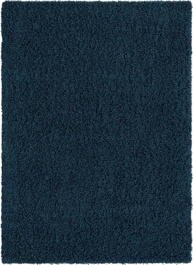 Sapphire Blue 7' 1 x 10' Solid Shag Rectangle Area Rug Thick Soft Touch Fluffy & Plush Shaggy Pile