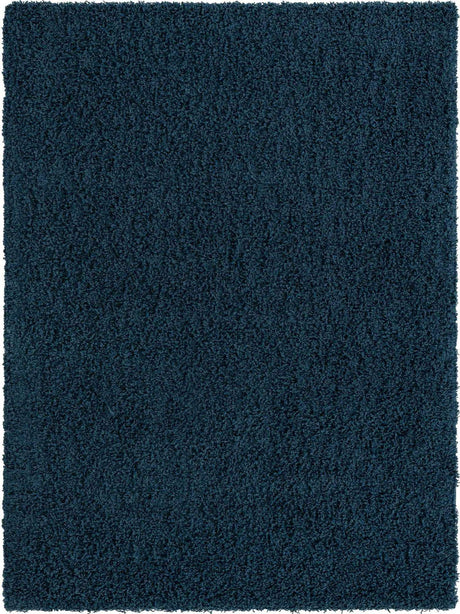 Sapphire Blue 7' 10 x 11' Solid Shag Rectangle Area Rug Thick Soft Touch Fluffy & Plush Shaggy Pile