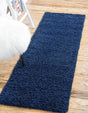 Sapphire Blue 2' 7 x 16' 5 Solid Shag Runner Area Rug Thick Soft Touch Fluffy & Plush Shaggy Pile Durable Minimalist Carpet for Classic Interior Design for Sale at Rug Engine