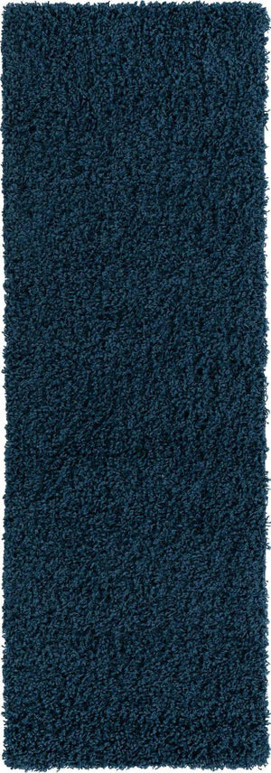 Sapphire Blue 2' 1 x 6' 5 Solid Shag Runner Area Rug Thick Soft Touch Fluffy & Plush Shaggy Pile