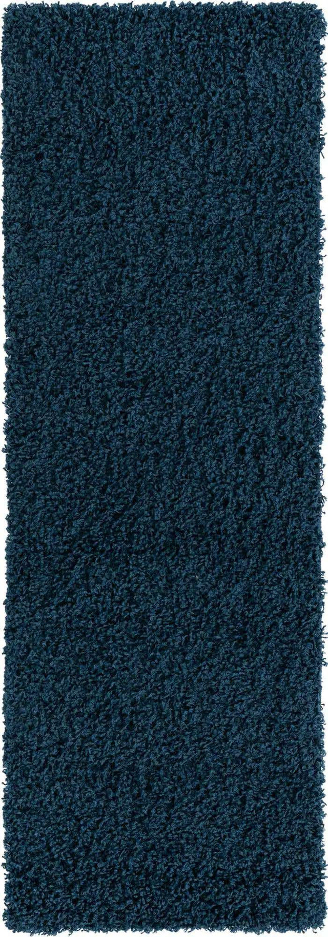 Sapphire Blue 2' 1 x 6' 5 Solid Shag Runner Area Rug Thick Soft Touch Fluffy & Plush Shaggy Pile