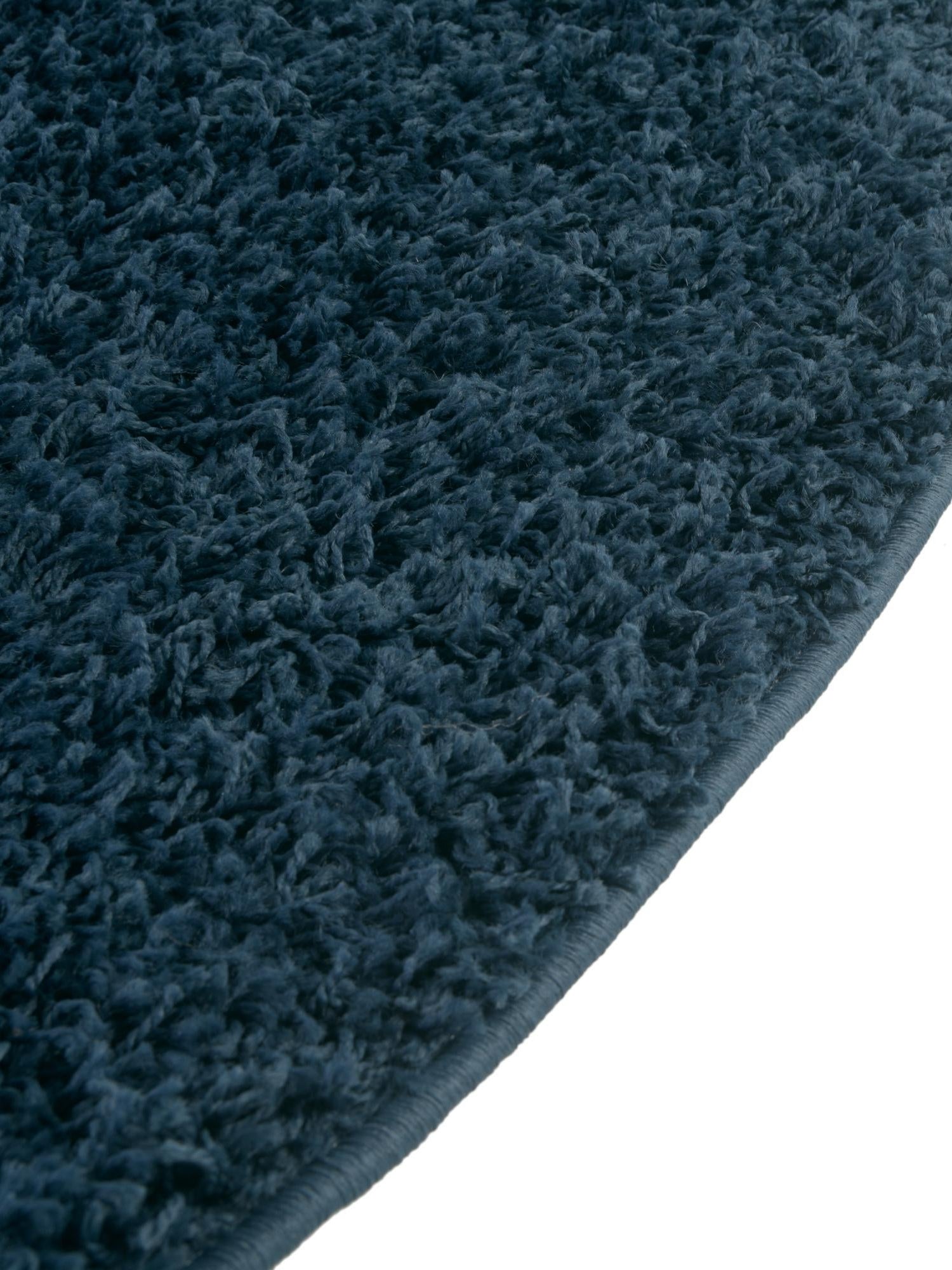 Sapphire Blue 7' 1 x 7' 1 Solid Shag Round Area Rug Thick Soft Touch Fluffy & Plush Shaggy Pile Durable Minimalist Carpet for Classic Interior Design for Sale at Rug Engine