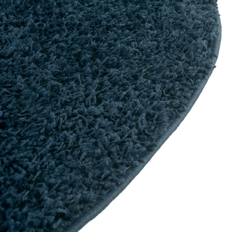 Sapphire Blue 7' 1 x 7' 1 Solid Shag Round Area Rug Thick Soft Touch Fluffy & Plush Shaggy Pile Durable Minimalist Carpet for Classic Interior Design for Sale at Rug Engine