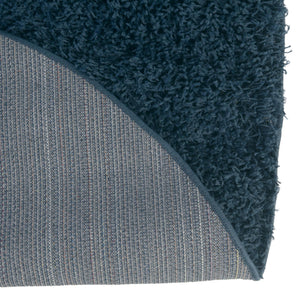 Sapphire Blue 3' 1 x 3' 1 Solid Shag Round Area Rug Thick Soft Touch Fluffy & Plush Shaggy Pile