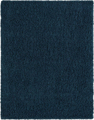 Sapphire Blue 10' x 13' 1 Solid Shag Rectangle Area Rug Thick Soft Touch Fluffy & Plush Shaggy Pile