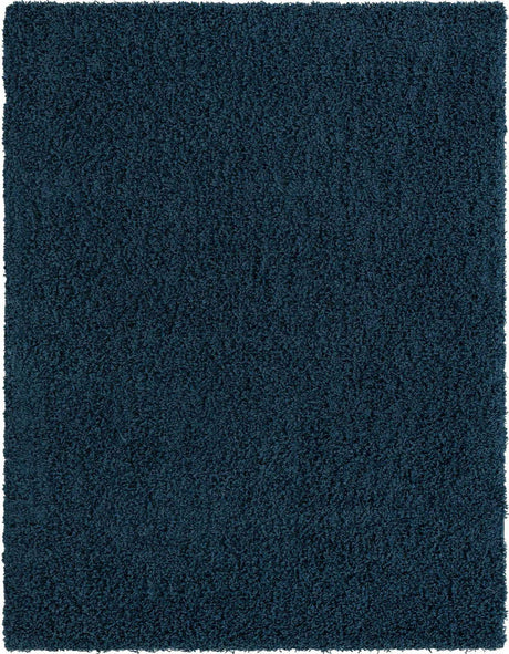 Sapphire Blue 9' x 12' Solid Shag Rectangle Area Rug Thick Soft Touch Fluffy & Plush Shaggy Pile