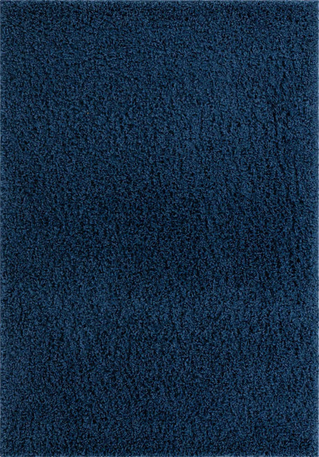 Sapphire Blue 4' 1 x 6' 1 Solid Shag Rectangle Area Rug Thick Soft Touch Fluffy & Plush Shaggy Pile