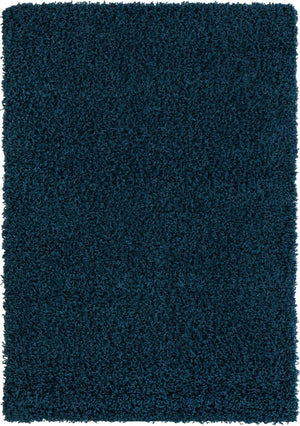 Sapphire Blue 2' x 3' 1 Solid Shag Rectangle Area Rug Thick Soft Touch Fluffy & Plush Shaggy Pile