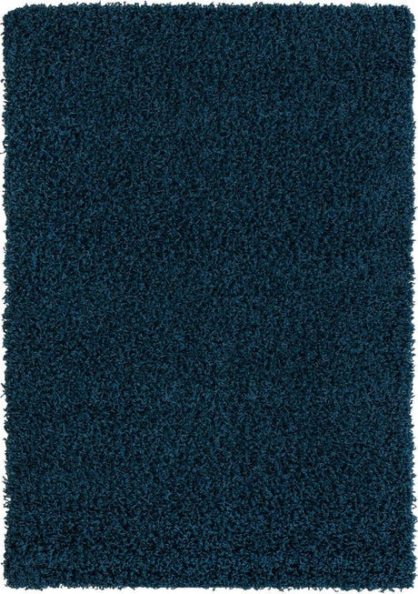 Sapphire Blue 2' x 3' 1 Solid Shag Rectangle Area Rug Thick Soft Touch Fluffy & Plush Shaggy Pile