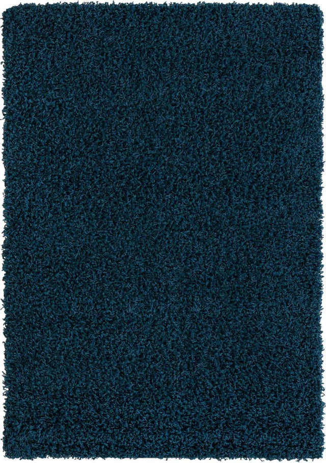 Sapphire Blue 2' x 3' 1 Solid Shag Rectangle Area Rug Thick Soft Touch Fluffy & Plush Shaggy Pile