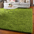 Grass Green 7' 10 x 7' 10 Solid Shag Square Area Rug Thick Soft Touch Fluffy & Plush Shaggy Pile