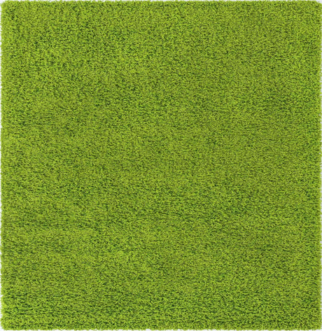 Grass Green 7' 10 x 7' 10 Solid Shag Square Area Rug Thick Soft Touch Fluffy & Plush Shaggy Pile