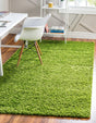 Grass Green 5' 1 x 8' Solid Shag Rectangle Rug