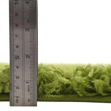 Grass Green 4' 1 x 6' 1 Solid Shag Rectangle Area Rug Thick Soft Touch Fluffy & Plush Shaggy Pile Discounted Clearance Final Sale Durable Minimalist Carpet for Classic Interior Design for Sale at Rug Engine