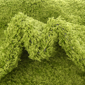 Grass Green 3' 1 x 5' 3 Solid Shag Rectangle Area Rug Thick Soft Touch Fluffy & Plush Shaggy Pile
