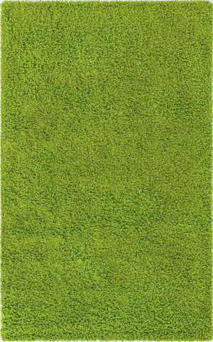 Grass Green 5' 1 x 8' Solid Shag Rectangle Rug