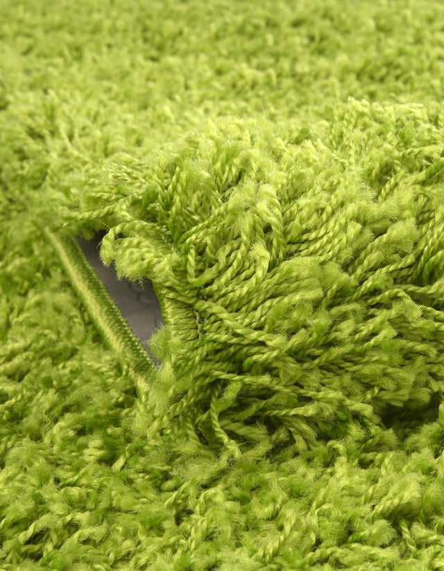 Grass Green 4' 1 x 4' 1 Solid Shag Round Area Rug Thick Soft Touch Fluffy & Plush Shaggy Pile
