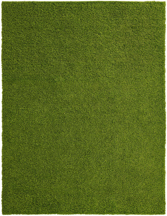 Grass Green 10' x 13' 1 Solid Shag Rectangle Area Rug Thick Soft Touch Fluffy & Plush Shaggy Pile