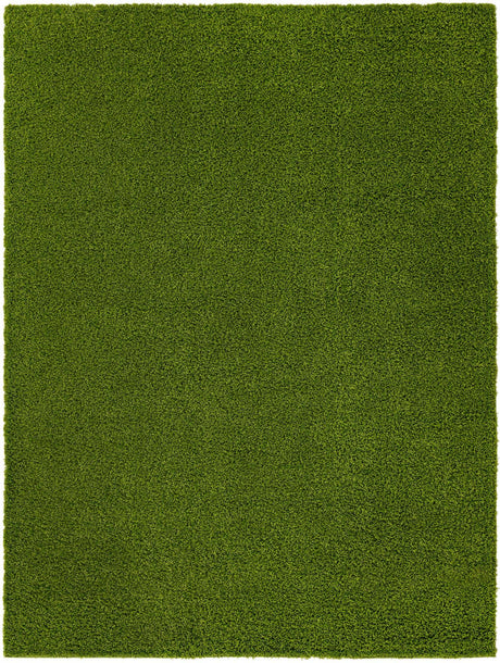 Grass Green 9' x 12' Solid Shag Rectangle Area Rug Thick Soft Touch Fluffy & Plush Shaggy Pile