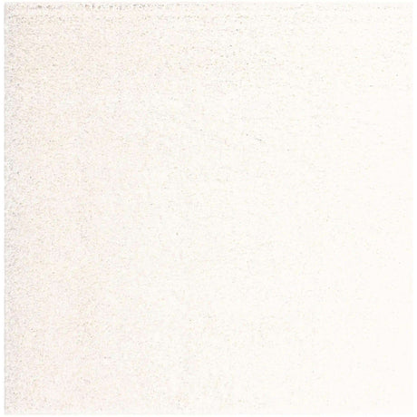 Snow White 7' 10 x 7' 10 Solid Shag Square Area Rug Thick Soft Touch Fluffy & Plush Shaggy Pile