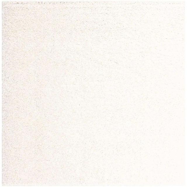 Snow White 7' 10 x 7' 10 Solid Shag Square Area Rug Thick Soft Touch Fluffy & Plush Shaggy Pile