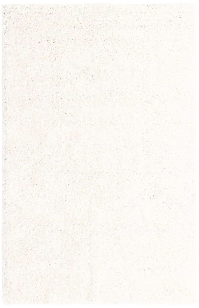 Snow White 5' 1 x 8' Solid Shag Rectangle Rug