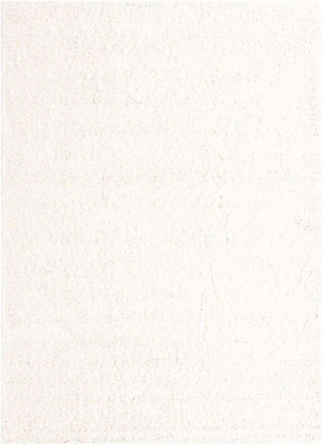 Snow White 7' 10 x 11' Solid Shag Rectangle Area Rug Thick Soft Touch Fluffy & Plush Shaggy Pile