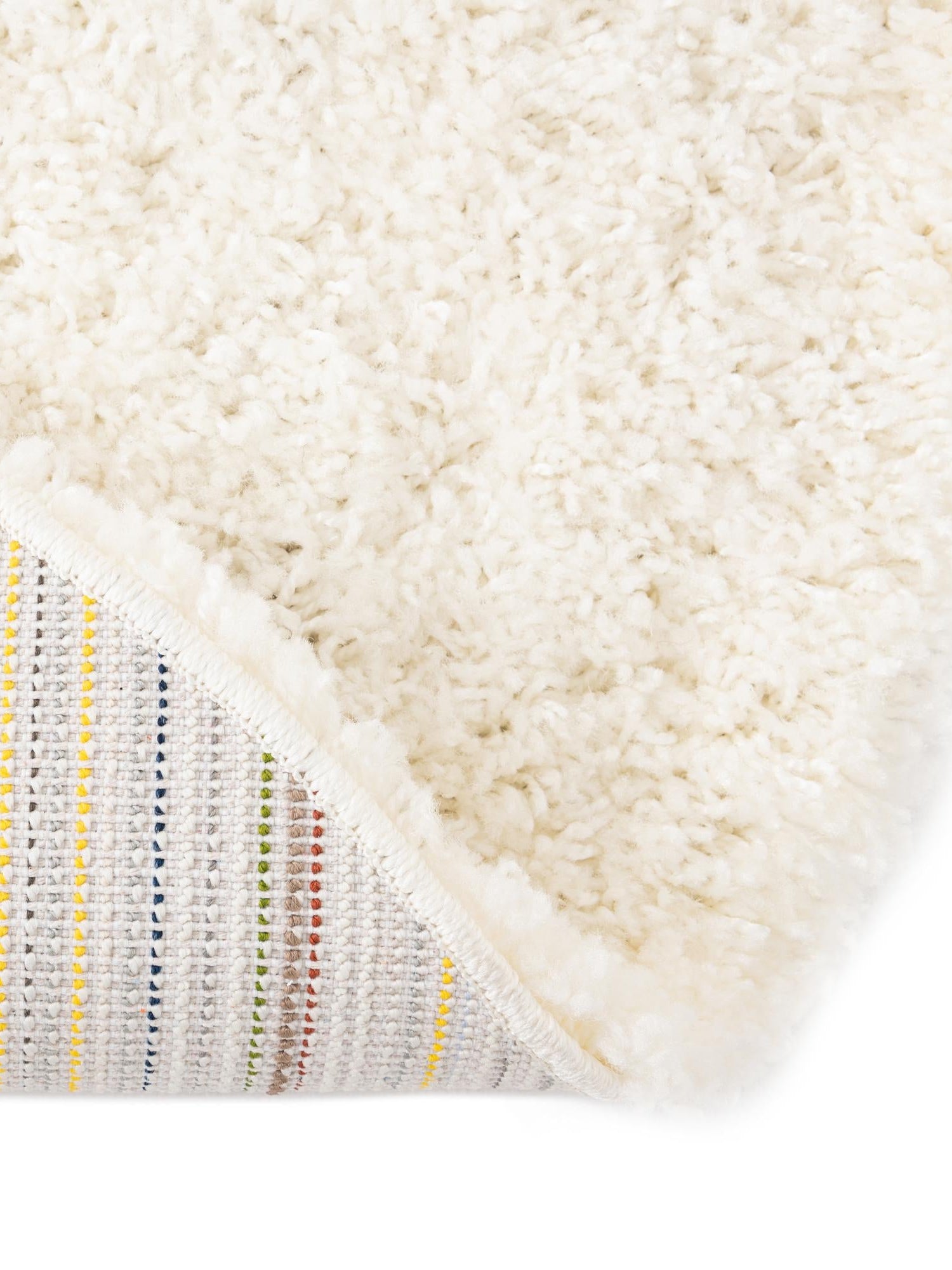 Snow White 3' 1 x 3' 1 Solid Shag Round Area Rug Thick Soft Touch Fluffy & Plush Shaggy Pile Durable Minimalist Carpet for Classic Interior Design for Sale at Rug Engine