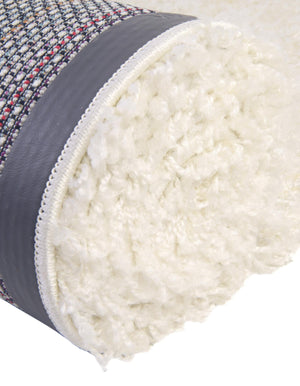 Snow White 6' 1 x 6' 1 Solid Shag Round Area Rug Thick Soft Touch Fluffy & Plush Shaggy Pile