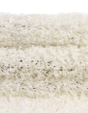 Snow White 6' 1 x 6' 1 Solid Shag Round Area Rug Thick Soft Touch Fluffy & Plush Shaggy Pile