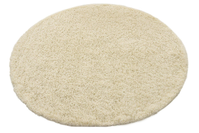 Snow White 6' 1 x 6' 1 Solid Shag Round Area Rug Thick Soft Touch Fluffy & Plush Shaggy Pile