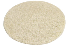 Snow White 6' 1 x 6' 1 Solid Shag Round Area Rug Thick Soft Touch Fluffy & Plush Shaggy Pile