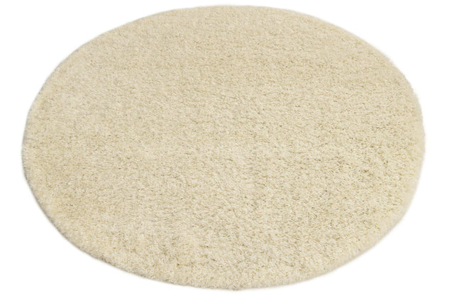 Snow White 6' 1 x 6' 1 Solid Shag Round Area Rug Thick Soft Touch Fluffy & Plush Shaggy Pile
