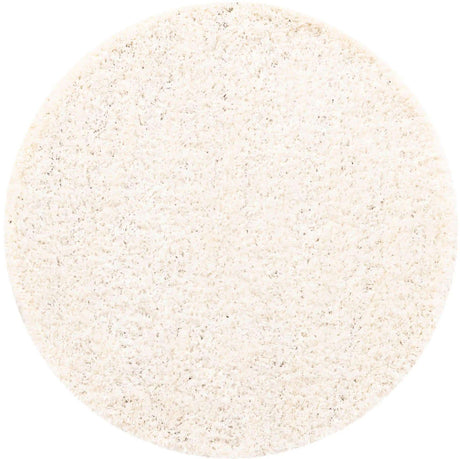 Snow White 6' 1 x 6' 1 Solid Shag Round Area Rug Thick Soft Touch Fluffy & Plush Shaggy Pile