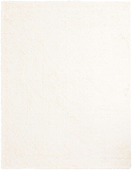 Snow White 9' x 12' Solid Shag Rectangle Area Rug Thick Soft Touch Fluffy & Plush Shaggy Pile
