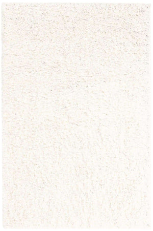 Snow White 4' 1 x 6' 1 Solid Shag Rectangle Area Rug Thick Soft Touch Fluffy & Plush Shaggy Pile